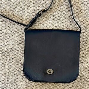 Parker Clay Black Leather Shoulder Bag
